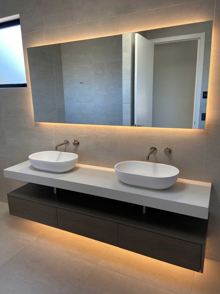 Kitchens-By-John-Prosser-Auckland-Bathrooms-Renovation-Souble-Sink-Back-Lit-Mirror